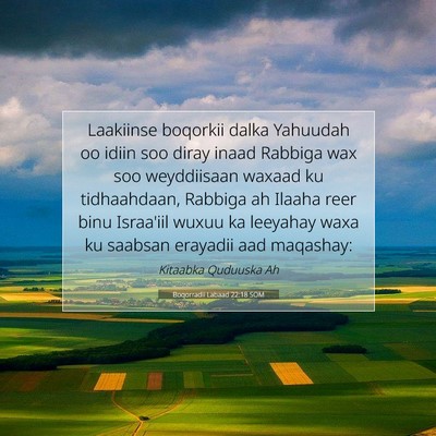 Picture 07 - Boqorradii Labaad 22:18 SOM - Laakiinse boqorkii dalka Yahuudah oo idiin soo - Bible Verse Picture