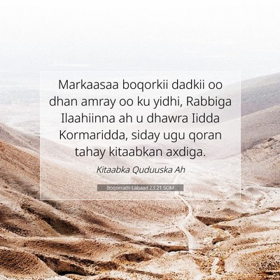 Picture 07 - Boqorradii Labaad 23:21 SOM - Markaasaa boqorkii dadkii oo dhan amray oo ku - Bible Verse Picture