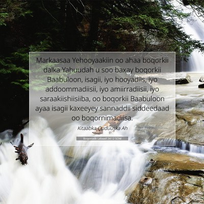 Picture 07 - Boqorradii Labaad 24:12 SOM - Markaasaa Yehooyaakiin oo ahaa boqorkii dalka - Bible Verse Picture