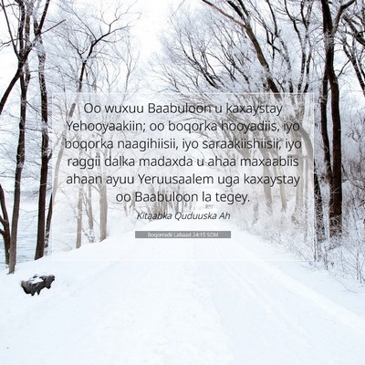 Picture 07 - Boqorradii Labaad 24:15 SOM - Oo wuxuu Baabuloon u kaxaystay Yehooyaakiin; oo - Bible Verse Picture