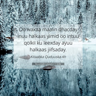 Picture 07 - Boqorradii Labaad 4:11 SOM - Oo waxaa maalin dhacday inuu halkaas yimid oo - Bible Verse Picture