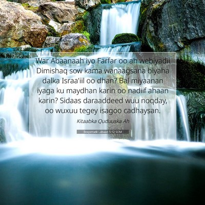 Picture 07 - Boqorradii Labaad 5:12 SOM - War Abaanaah iyo Farfar oo ah webiyadii Dimishaq - Bible Verse Picture