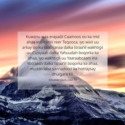Picture 07 - Caamoos 1:1 SOM - Kuwanu waa erayadii Caamoos oo ka mid ahaa - Bible Verse Picture