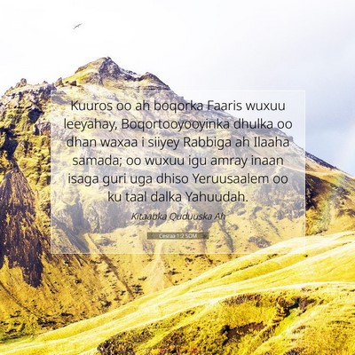Picture 07 - Cesraa 1:2 SOM - Kuuros oo ah boqorka Faaris wuxuu leeyahay, - Bible Verse Picture