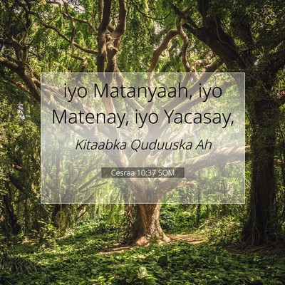 Picture 07 - Cesraa 10:37 SOM - iyo Matanyaah, iyo Matenay, iyo - Bible Verse Picture