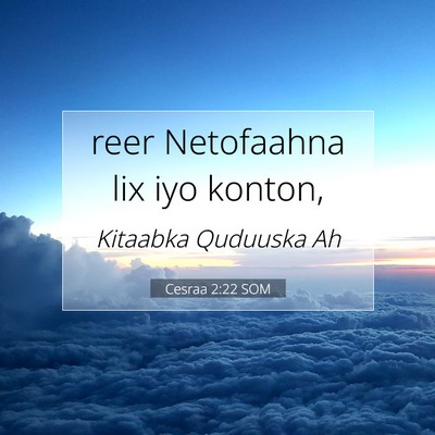 Picture 07 - Cesraa 2:22 SOM - reer Netofaahna lix iyo - Bible Verse Picture
