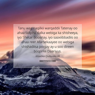 Picture 07 - Cesraa 5:6 SOM - Tanu waa naqilkii warqaddii Tatenay oo ahaa - Bible Verse Picture
