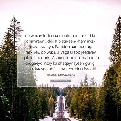 Picture 07 - Cesraa 6:22 SOM - oo waxay toddoba maalmood farxad ku dhawreen - Bible Verse Picture