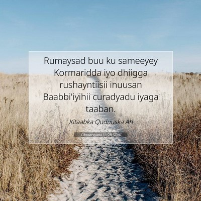 Picture 07 - Cibraaniyada 11:28 SOM - Rumaysad buu ku sameeyey Kormaridda iyo dhiigga - Bible Verse Picture