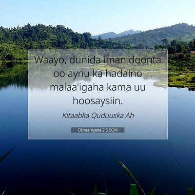 Picture 07 - Cibraaniyada 2:5 SOM - Waayo, dunida iman doonta oo aynu ka hadalno - Bible Verse Picture