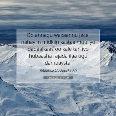 Picture 07 - Cibraaniyada 6:11 SOM - Oo annagu waxaannu jecel nahay in midkiin kastaa - Bible Verse Picture