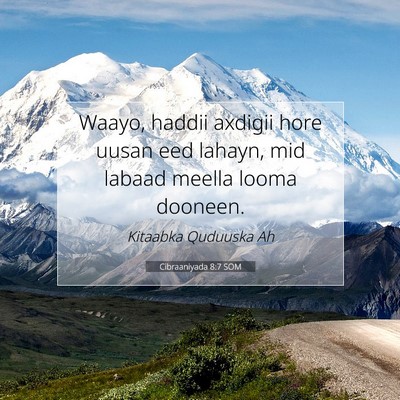 Picture 07 - Cibraaniyada 8:7 SOM - Waayo, haddii axdigii hore uusan eed lahayn, mid - Bible Verse Picture