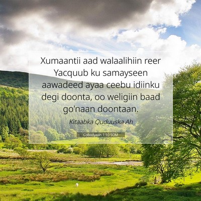 Picture 07 - Cobadyaah 1:10 SOM - Xumaantii aad walaalihiin reer Yacquub ku - Bible Verse Picture