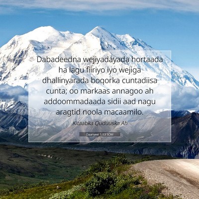 Picture 07 - Daanyeel 1:13 SOM - Dabadeedna wejiyadayada hortaada ha lagu fiiriyo - Bible Verse Picture