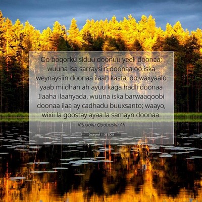 Picture 07 - Daanyeel 11:36 SOM - Oo boqorku siduu doonuu yeeli doonaa; wuuna isa - Bible Verse Picture