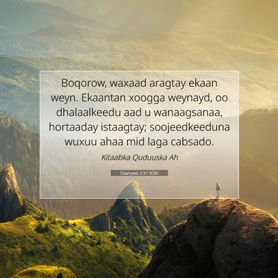 Picture 07 - Daanyeel 2:31 SOM - Boqorow, waxaad aragtay ekaan weyn. Ekaantan - Bible Verse Picture