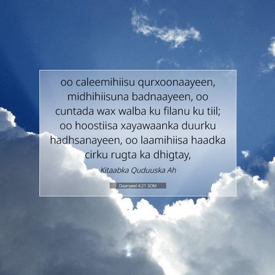 Picture 07 - Daanyeel 4:21 SOM - oo caleemihiisu qurxoonaayeen, midhihiisuna - Bible Verse Picture