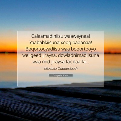 Picture 07 - Daanyeel 4:3 SOM - Calaamadihiisu waaweynaa! Yaababkiisuna xoog - Bible Verse Picture
