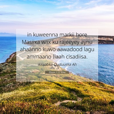Picture 07 - Efesos 1:12 SOM - in kuweenna markii hore Masiixa wax ku rajeeyey - Bible Verse Picture