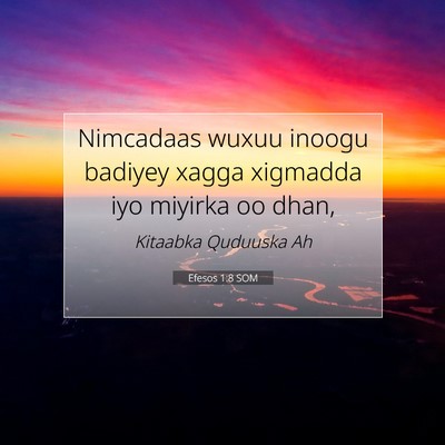 Picture 07 - Efesos 1:8 SOM - Nimcadaas wuxuu inoogu badiyey xagga xigmadda iyo - Bible Verse Picture