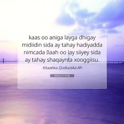 Picture 07 - Efesos 3:7 SOM - kaas oo aniga layga dhigay midiidin sida ay tahay - Bible Verse Picture