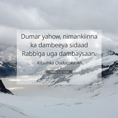 Picture 07 - Efesos 5:22 SOM - Dumar yahow, nimankiinna ka dambeeya sidaad - Bible Verse Picture