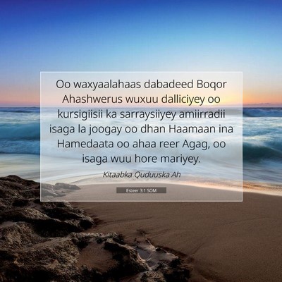 Picture 07 - Esteer 3:1 SOM - Oo waxyaalahaas dabadeed Boqor Ahashwerus wuxuu - Bible Verse Picture