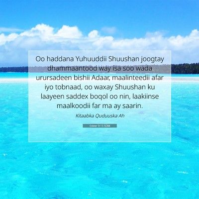 Picture 07 - Esteer 9:15 SOM - Oo haddana Yuhuuddii Shuushan joogtay - Bible Verse Picture