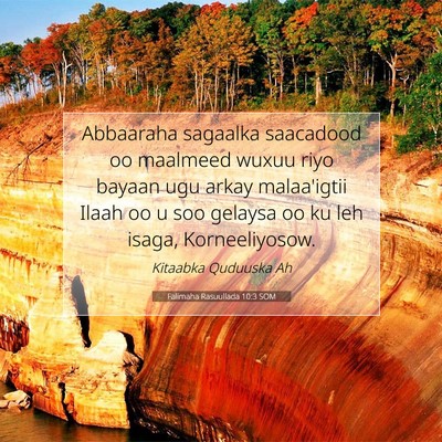 Picture 07 - Falimaha Rasuullada 10:3 SOM - Abbaaraha sagaalka saacadood oo maalmeed wuxuu - Bible Verse Picture