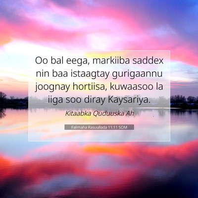 Picture 07 - Falimaha Rasuullada 11:11 SOM - Oo bal eega, markiiba saddex nin baa istaagtay - Bible Verse Picture