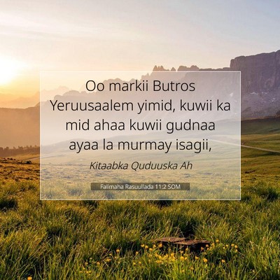 Picture 07 - Falimaha Rasuullada 11:2 SOM - Oo markii Butros Yeruusaalem yimid, kuwii ka mid - Bible Verse Picture
