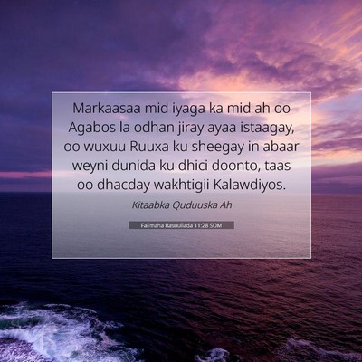 Picture 07 - Falimaha Rasuullada 11:28 SOM - Markaasaa mid iyaga ka mid ah oo Agabos la odhan - Bible Verse Picture