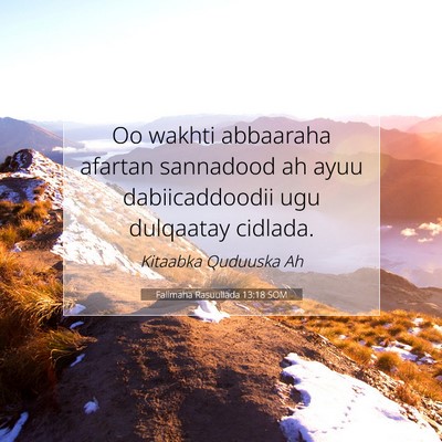 Picture 07 - Falimaha Rasuullada 13:18 SOM - Oo wakhti abbaaraha afartan sannadood ah ayuu - Bible Verse Picture