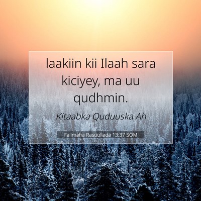 Picture 07 - Falimaha Rasuullada 13:37 SOM - laakiin kii Ilaah sara kiciyey, ma uu - Bible Verse Picture