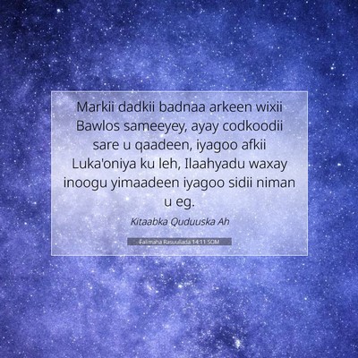 Picture 07 - Falimaha Rasuullada 14:11 SOM - Markii dadkii badnaa arkeen wixii Bawlos - Bible Verse Picture