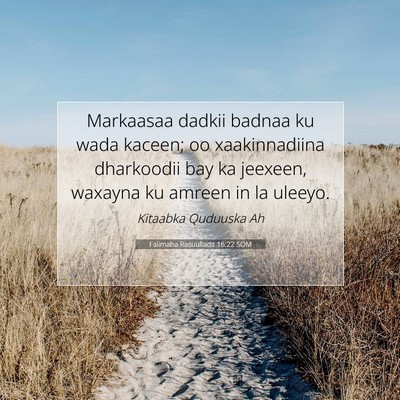 Picture 07 - Falimaha Rasuullada 16:22 SOM - Markaasaa dadkii badnaa ku wada kaceen; oo - Bible Verse Picture