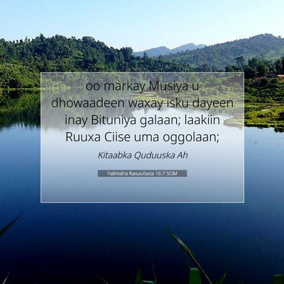 Picture 07 - Falimaha Rasuullada 16:7 SOM - oo markay Musiya u dhowaadeen waxay isku dayeen - Bible Verse Picture