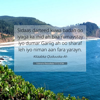 Picture 07 - Falimaha Rasuullada 17:12 SOM - Sidaas darteed kuwa badan oo iyaga ka mid ah baa - Bible Verse Picture