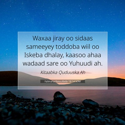 Picture 07 - Falimaha Rasuullada 19:14 SOM - Waxaa jiray oo sidaas sameeyey toddoba wiil oo - Bible Verse Picture