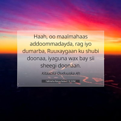 Picture 07 - Falimaha Rasuullada 2:18 SOM - Haah, oo maalmahaas addoommadayda, rag iyo - Bible Verse Picture