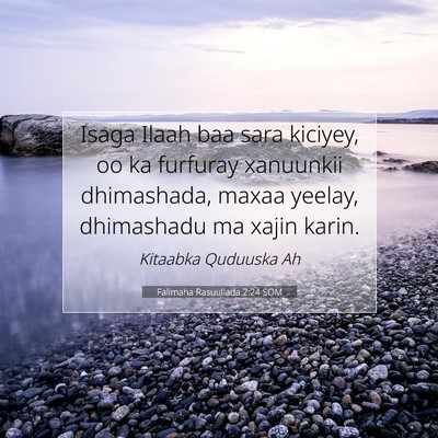 Picture 07 - Falimaha Rasuullada 2:24 SOM - Isaga Ilaah baa sara kiciyey, oo ka furfuray - Bible Verse Picture