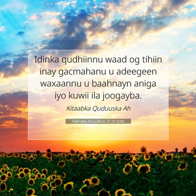 Picture 07 - Falimaha Rasuullada 20:34 SOM - Idinka qudhiinnu waad og tihiin inay gacmahanu u - Bible Verse Picture