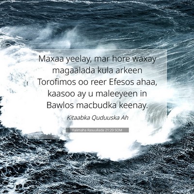 Picture 07 - Falimaha Rasuullada 21:29 SOM - Maxaa yeelay, mar hore waxay magaalada kula - Bible Verse Picture