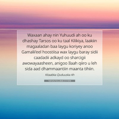 Picture 07 - Falimaha Rasuullada 22:3 SOM - Waxaan ahay nin Yuhuudi ah oo ku dhashay Tarsos - Bible Verse Picture