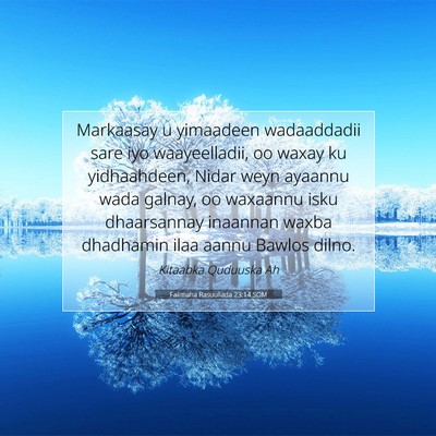 Picture 07 - Falimaha Rasuullada 23:14 SOM - Markaasay u yimaadeen wadaaddadii sare iyo - Bible Verse Picture