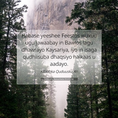 Picture 07 - Falimaha Rasuullada 25:4 SOM - Habase yeeshee Feestos wuxuu ugu jawaabay in - Bible Verse Picture
