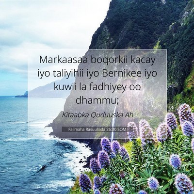 Picture 07 - Falimaha Rasuullada 26:30 SOM - Markaasaa boqorkii kacay iyo taliyihii iyo - Bible Verse Picture
