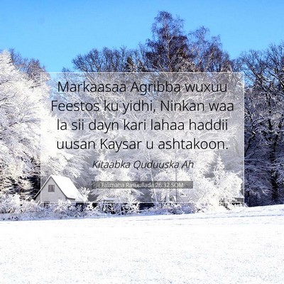 Picture 07 - Falimaha Rasuullada 26:32 SOM - Markaasaa Agribba wuxuu Feestos ku yidhi, Ninkan - Bible Verse Picture