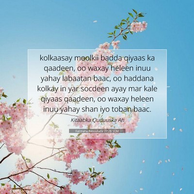 Picture 07 - Falimaha Rasuullada 27:28 SOM - kolkaasay moolkii badda qiyaas ka qaadeen, oo - Bible Verse Picture