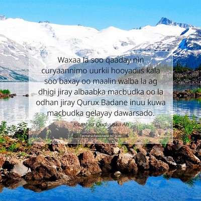 Picture 07 - Falimaha Rasuullada 3:2 SOM - Waxaa la soo qaaday nin curyaannimo uurkii - Bible Verse Picture